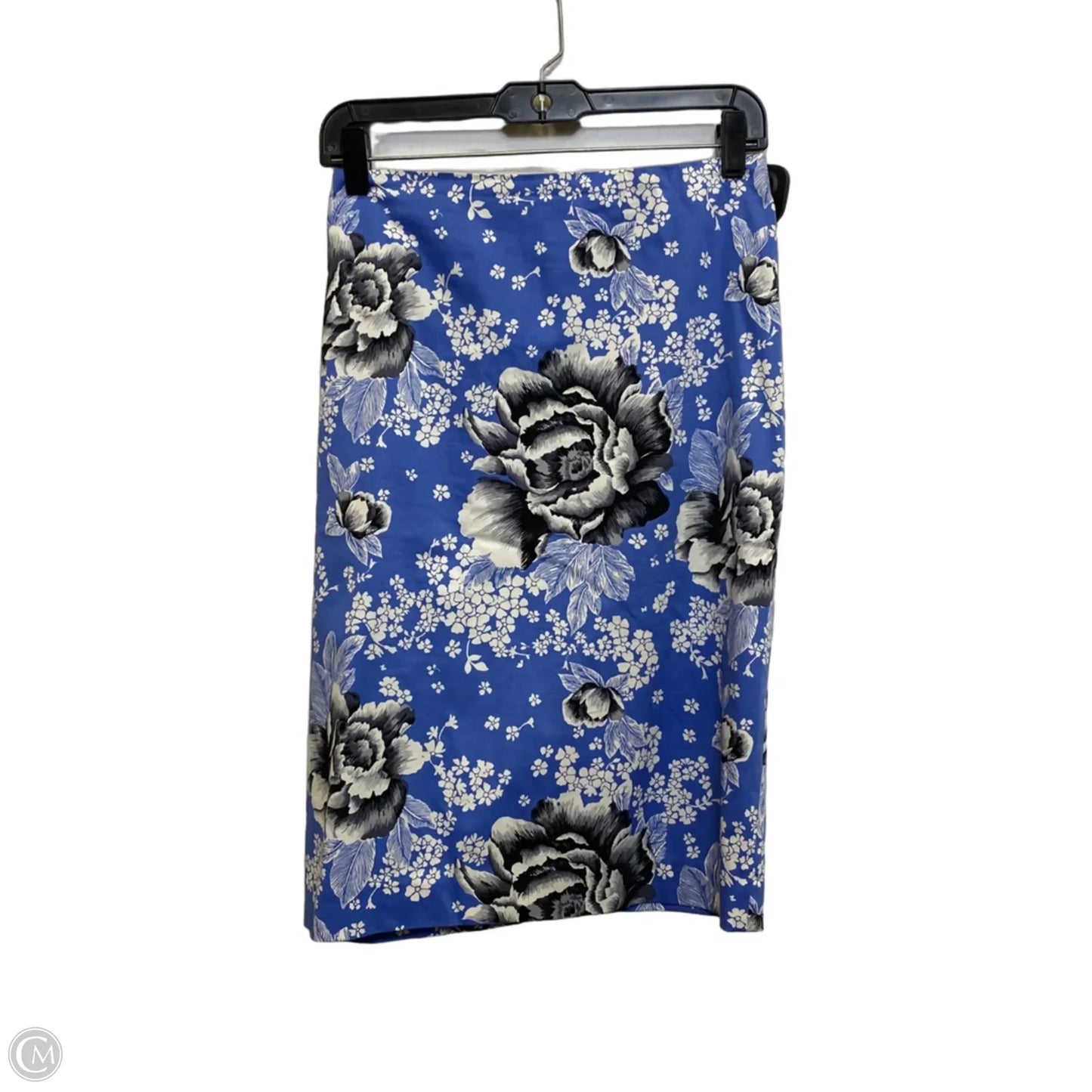 Skirt Midi By Talbots In Blue & White, Size: L