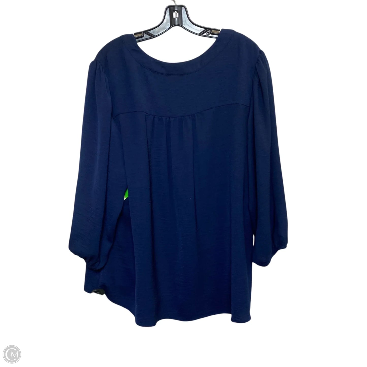Top 3/4 Sleeve By New Directions In Navy, Size: 2x