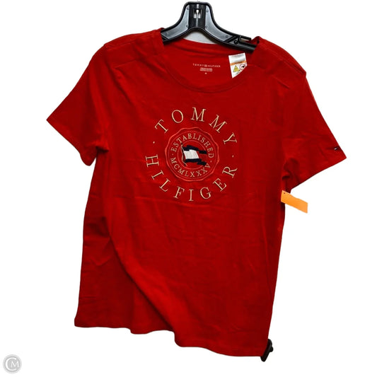 Top Short Sleeve By Tommy Hilfiger In Red, Size: M