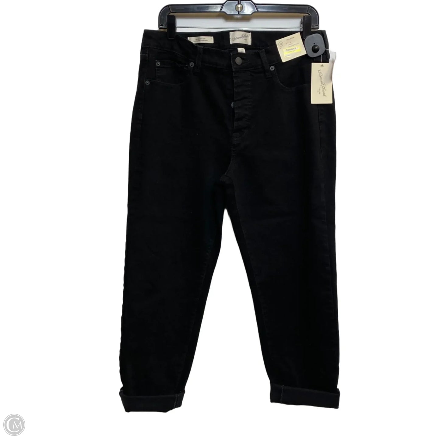 Jeans Straight By Universal Thread In Black Denim, Size: 12