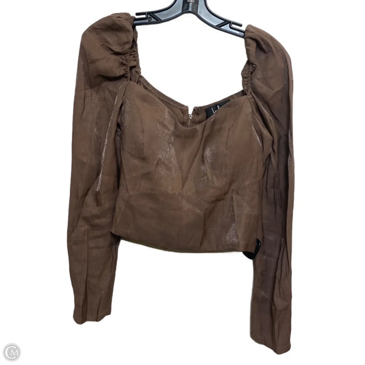 Top Long Sleeve By Lulus In Brown, Size: M