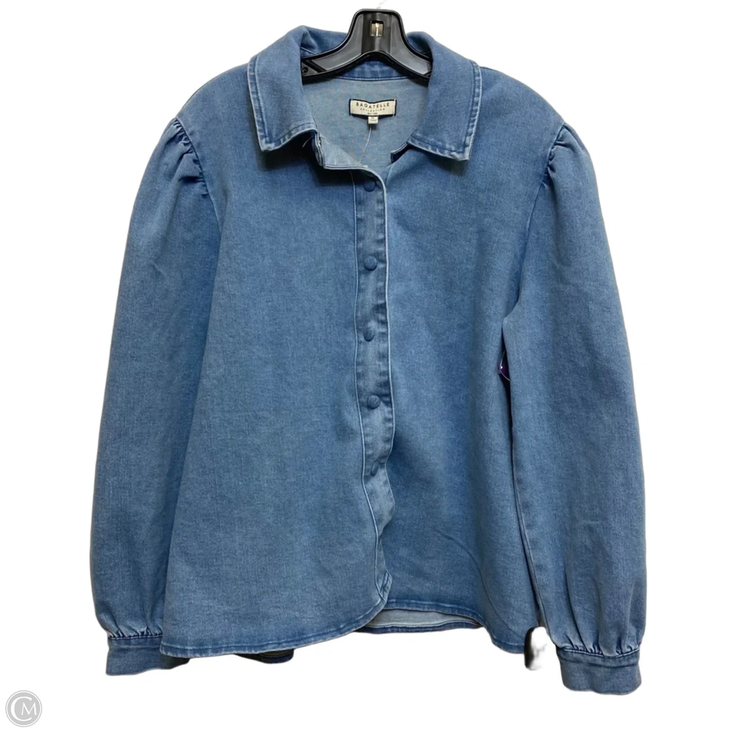 Top Long Sleeve By Bagatelle In Blue Denim, Size: Xl