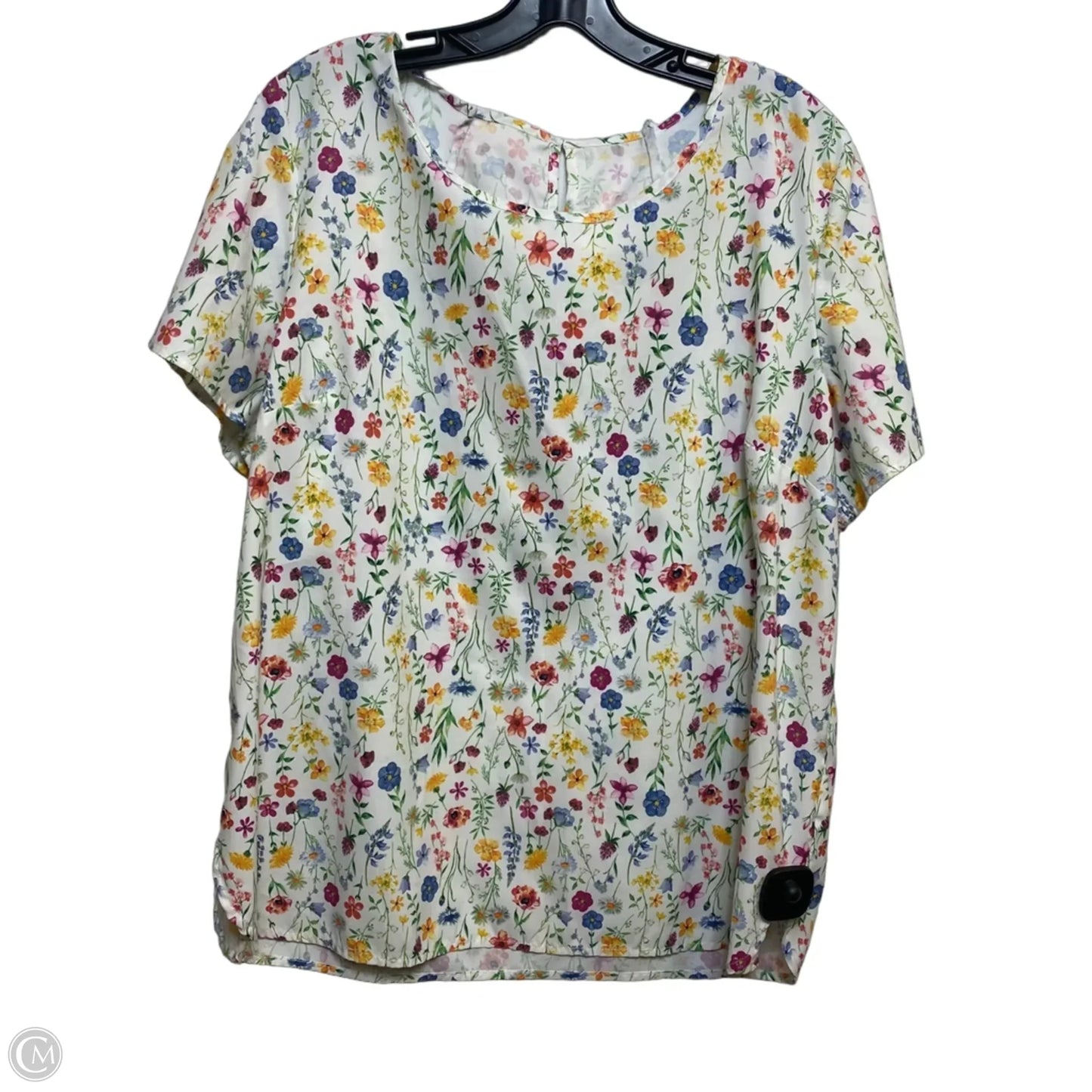 Top Short Sleeve By Cmf In Floral Print, Size: 1x