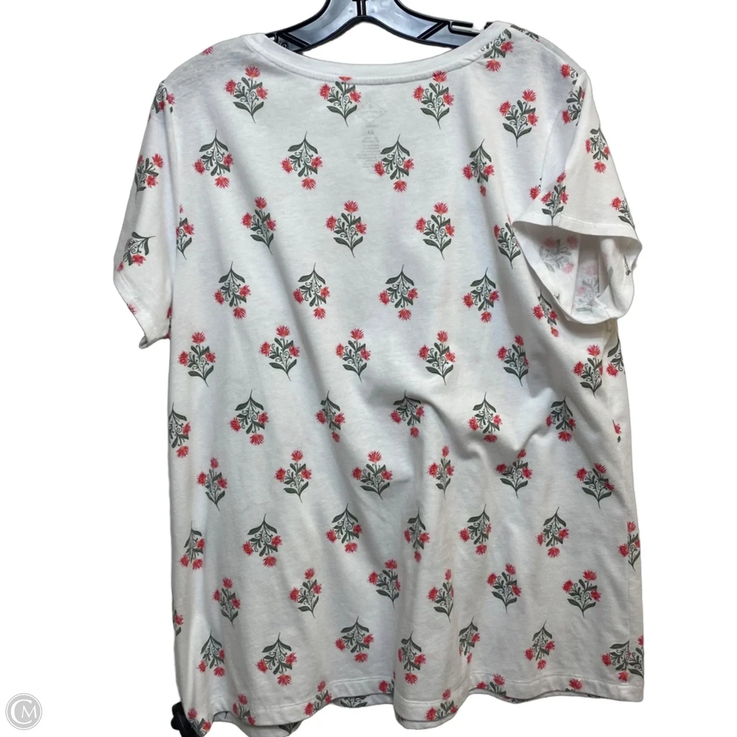 Top Short Sleeve By St Johns Bay In Pink & White, Size: Xl