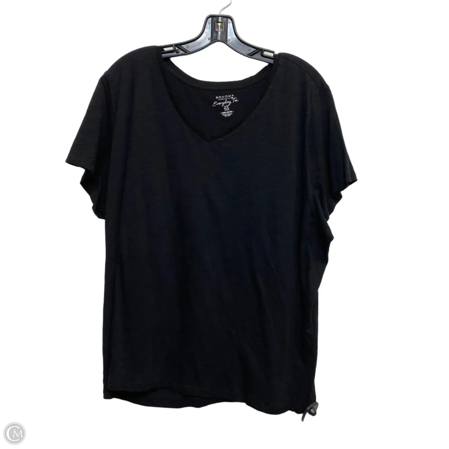 Top Short Sleeve Basic By Sonoma In Black, Size: 2x