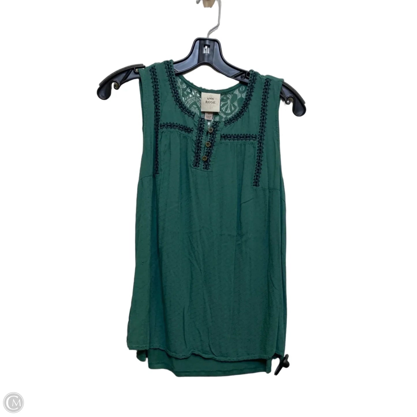 Top Sleeveless By Knox Rose In Green, Size: S