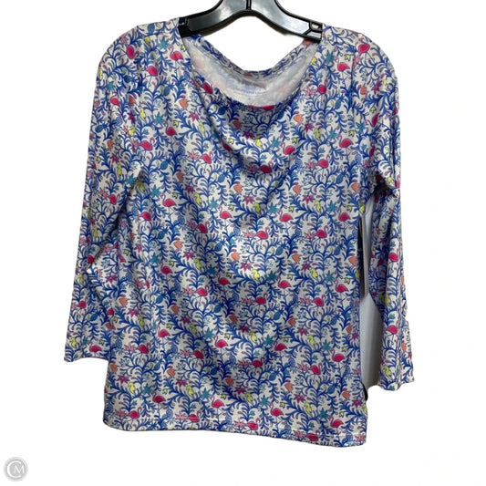 Top Long Sleeve Designer By Vineyard Vines In Blue & Pink, Size: S