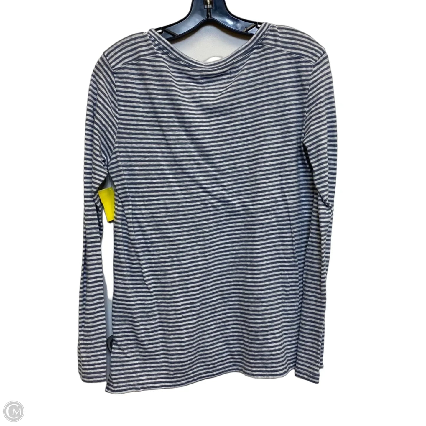 Top Long Sleeve By Abercrombie And Fitch In Grey & White, Size: M