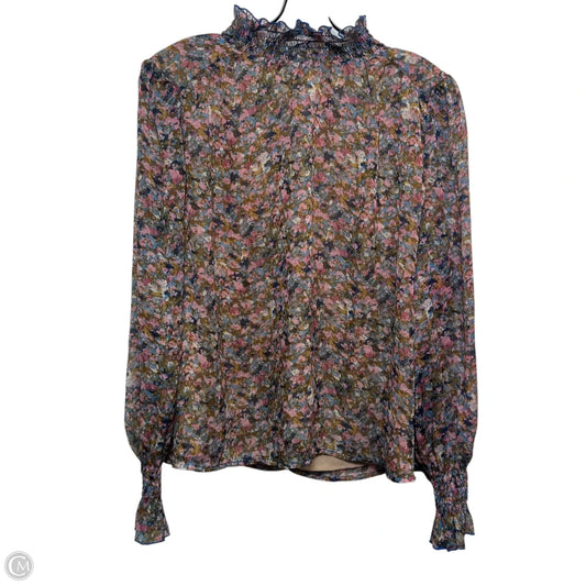 Blouse Long Sleeve By Melloday In Blue & Purple, Size: M
