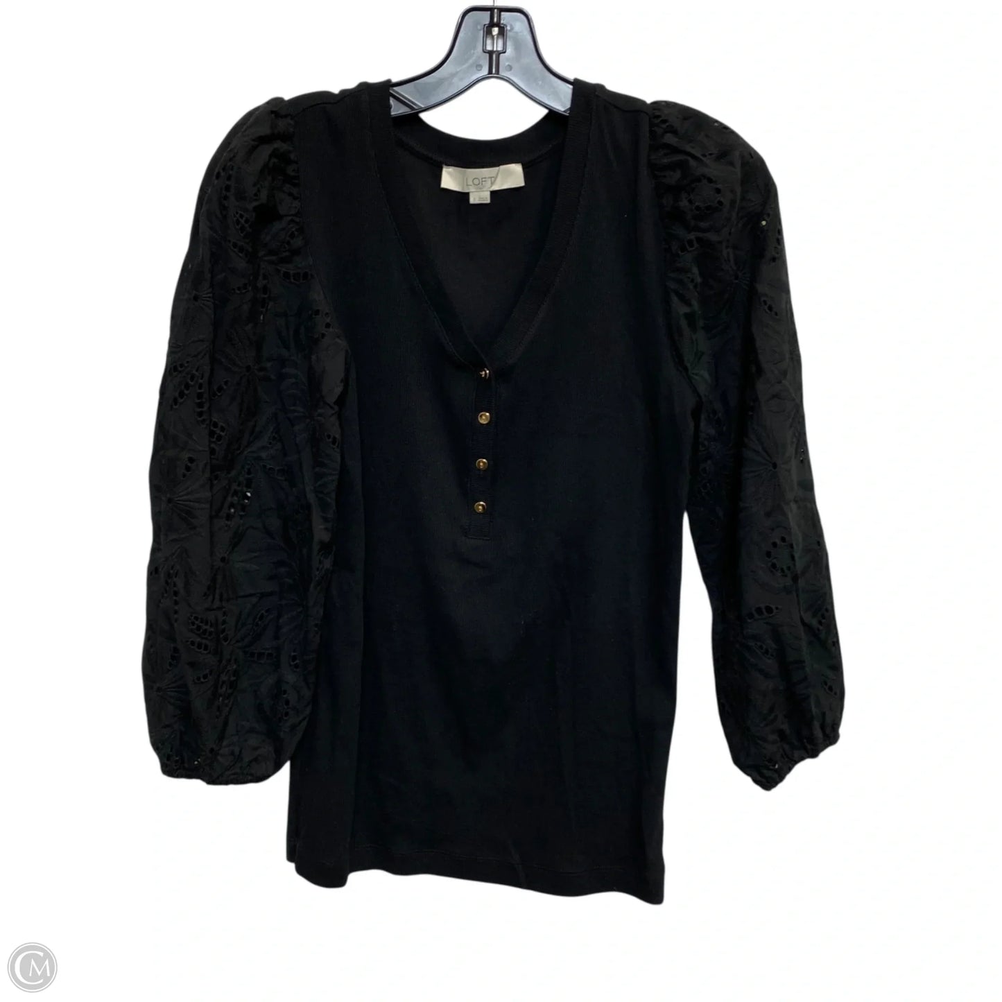 Top Long Sleeve By Loft In Black, Size: S