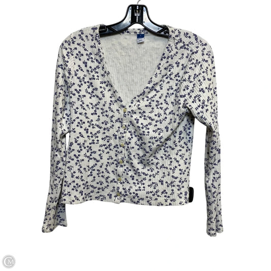 Top Long Sleeve By Old Navy In Blue & White, Size: L