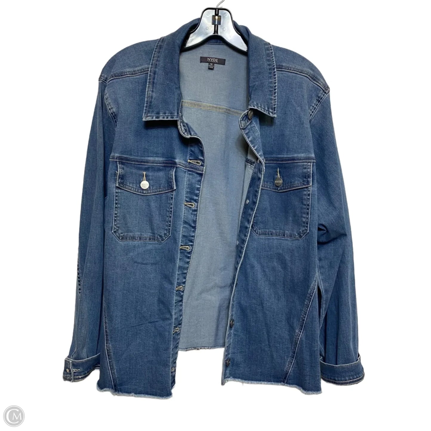 Top Long Sleeve By Not Your Daughters Jeans In Blue Denim, Size: 1x