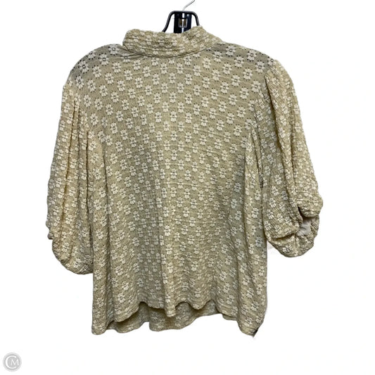 Top Short Sleeve By Melloday In Tan, Size: S