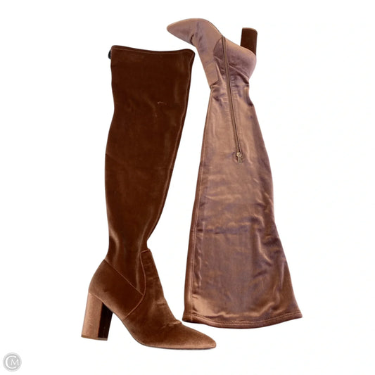 Boots Over-the-knee Heels By Smash Shoes In Bronze, Size: 10