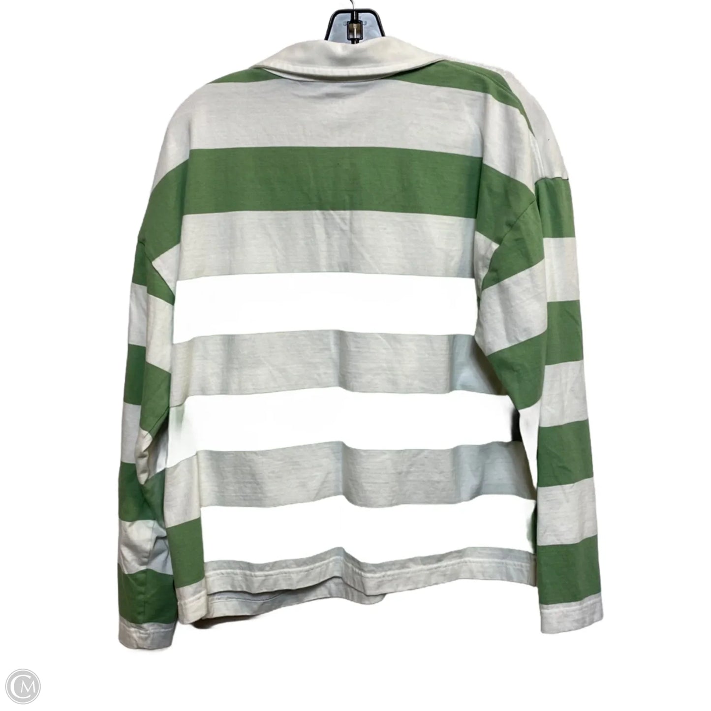 Top Long Sleeve By Crown And Ivy In Green & White, Size: Xl