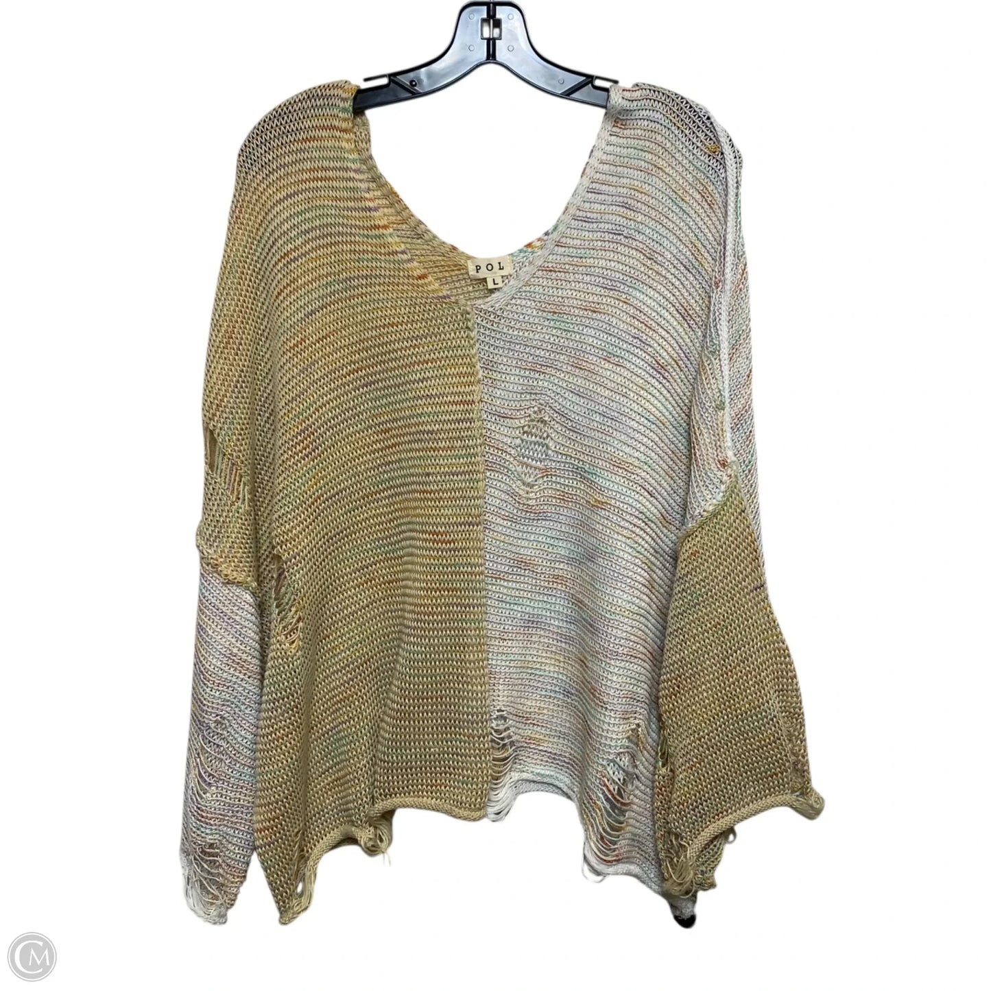 Sweater By Pol In Brown & White, Size: L