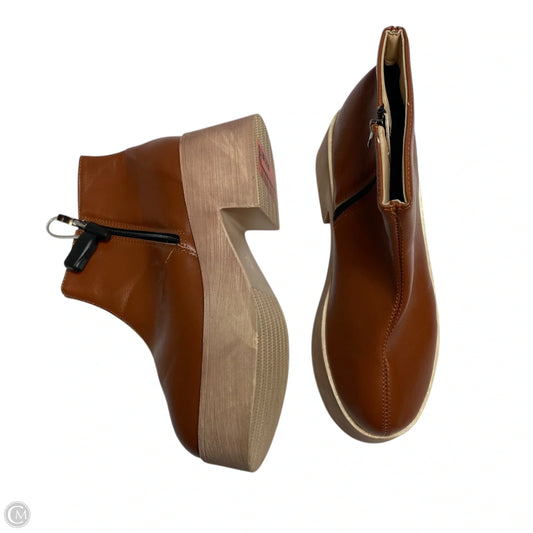 Boots Ankle Heels By Cmf In Brown, Size: 7.5