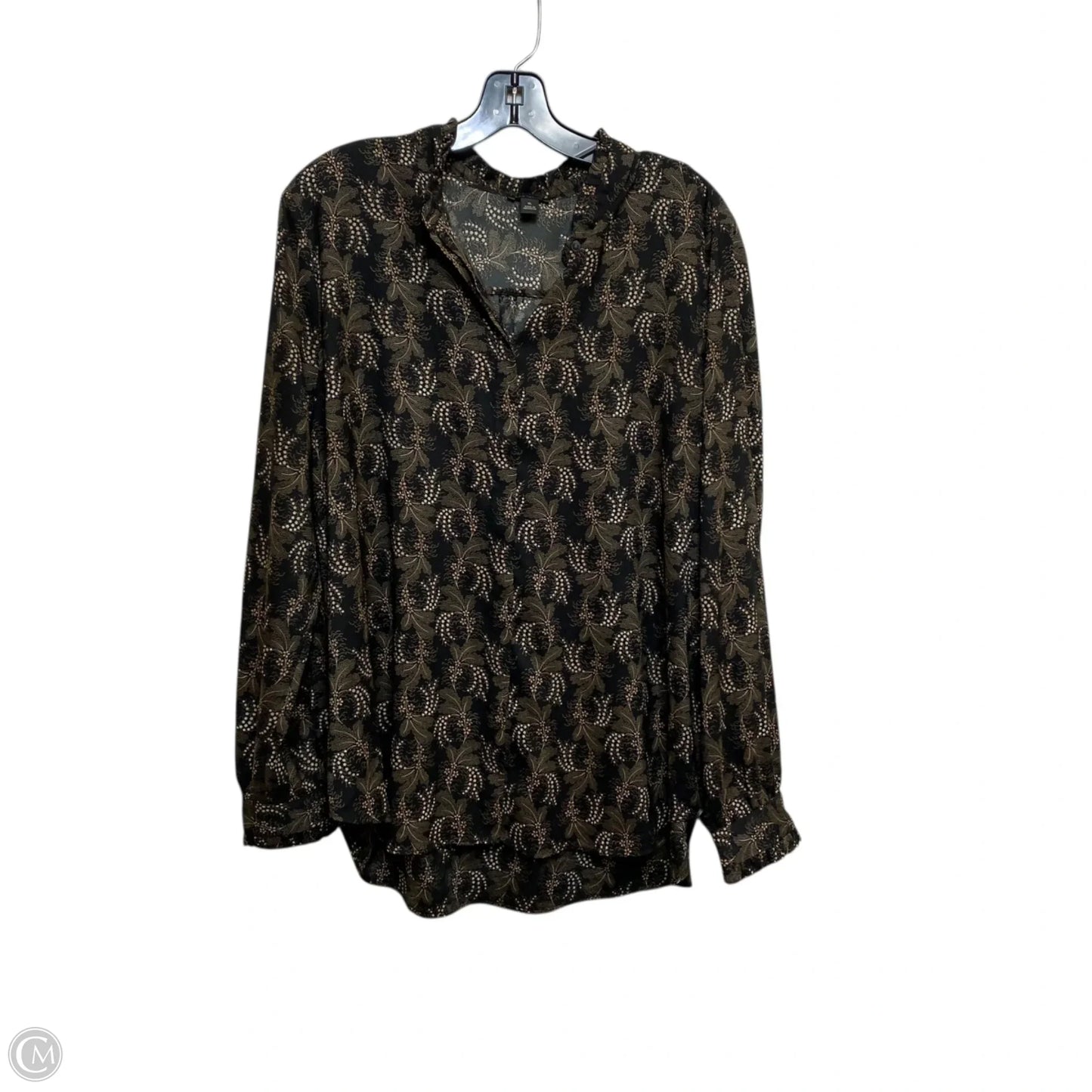 Top Long Sleeve By Ann Taylor In Black & Brown, Size: Xl