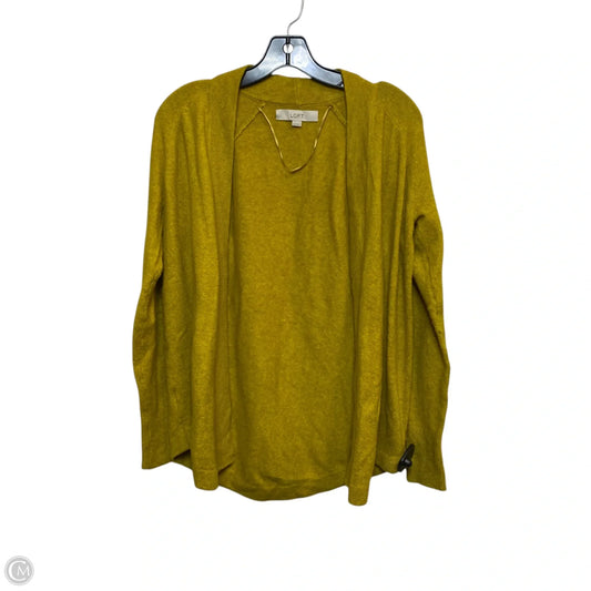Sweater Cardigan By Loft In Yellow, Size: Xs