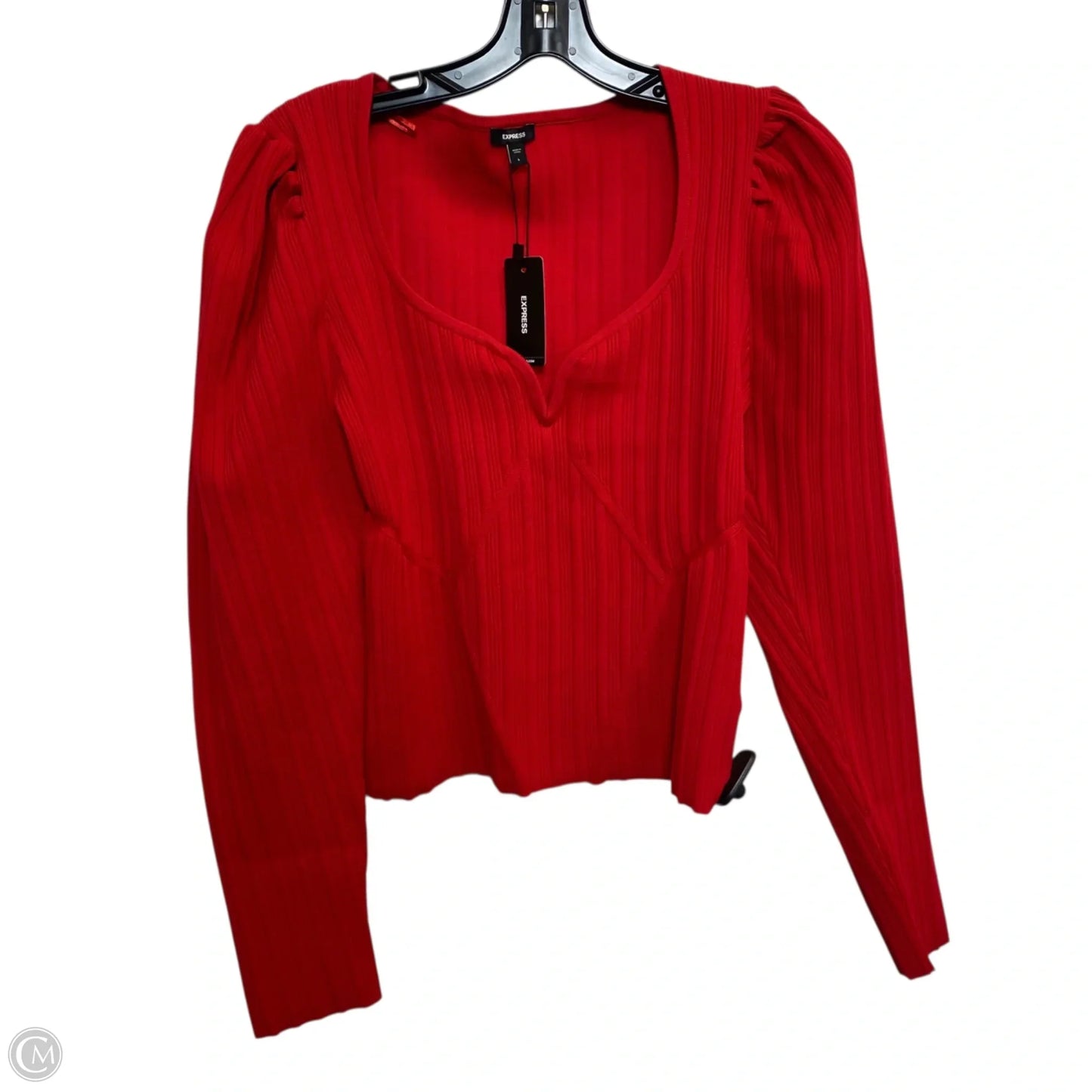 Top Long Sleeve By Express In Red, Size: L