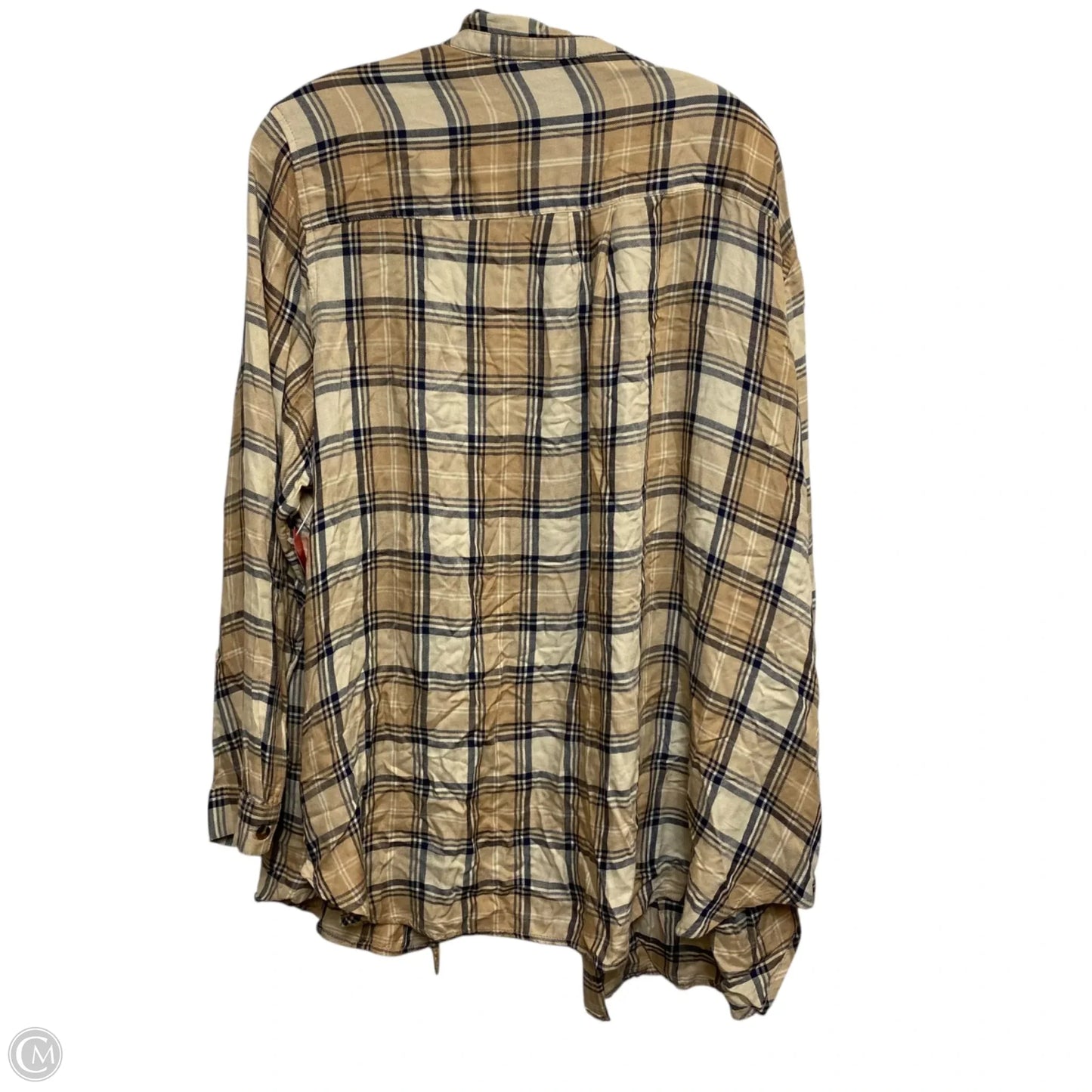 Top Long Sleeve By Terra & Sky In Blue & Cream, Size: 3x