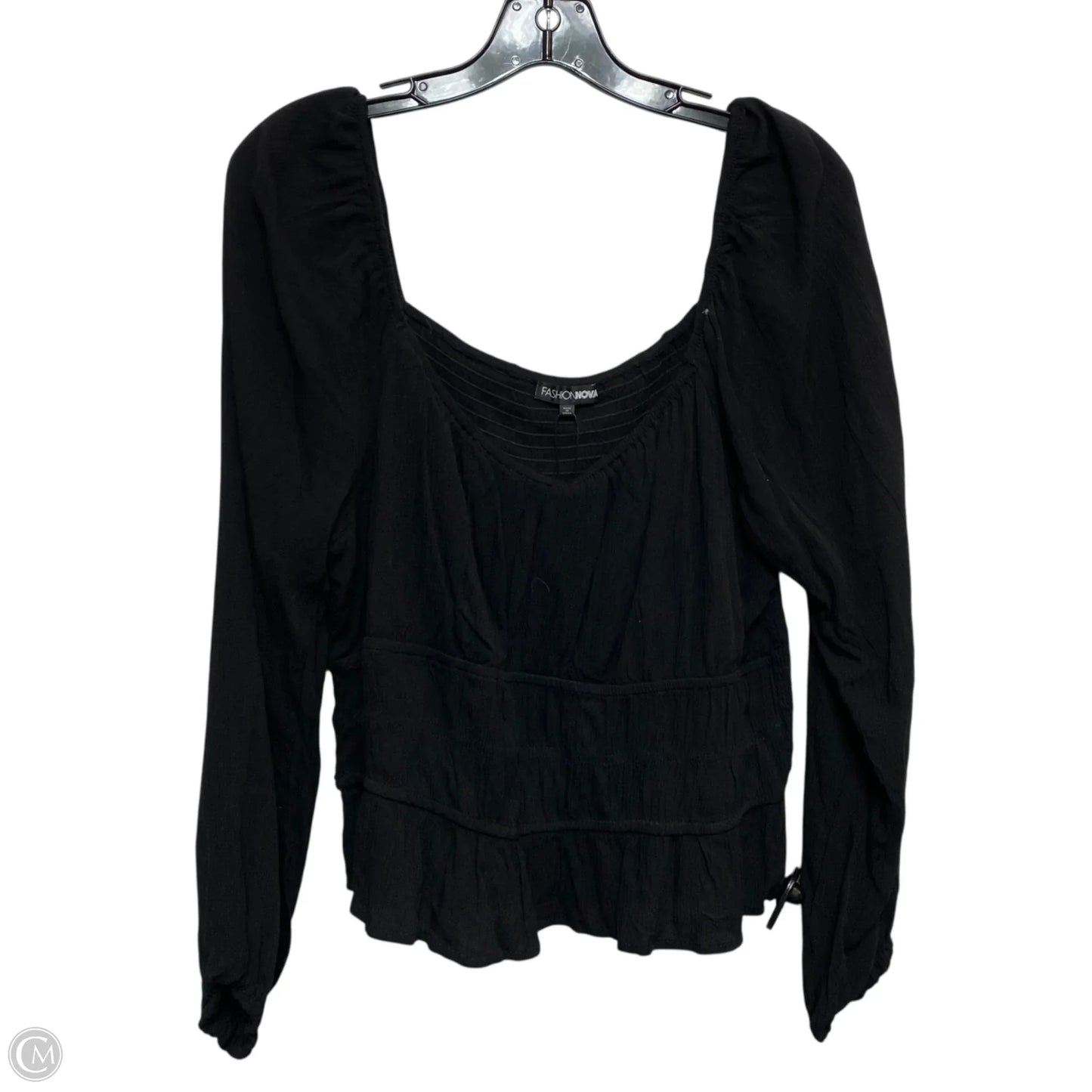 Top Long Sleeve By Fashion Nova In Black, Size: 1x