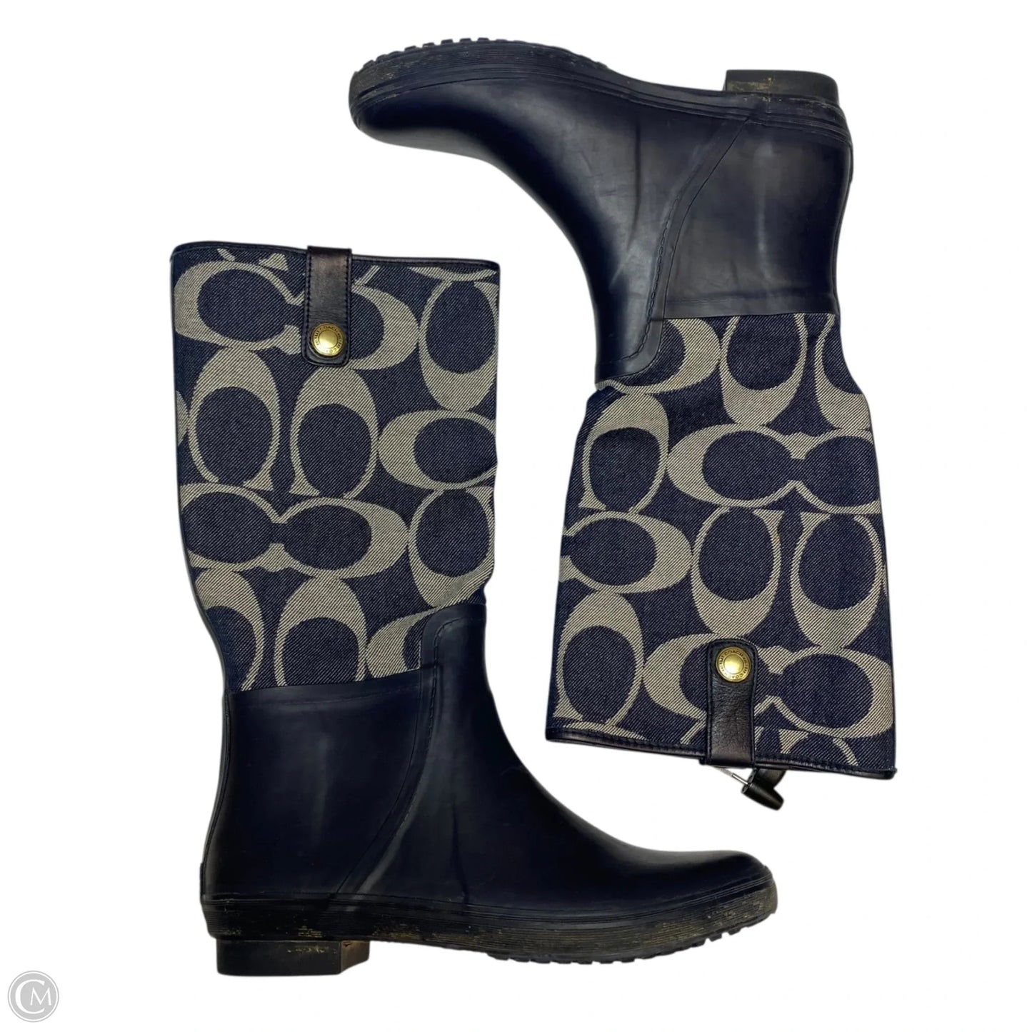 Boots Designer By Coach In Navy, Size: 9