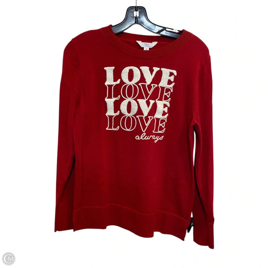 Top Long Sleeve By Time And Tru In Red, Size: M