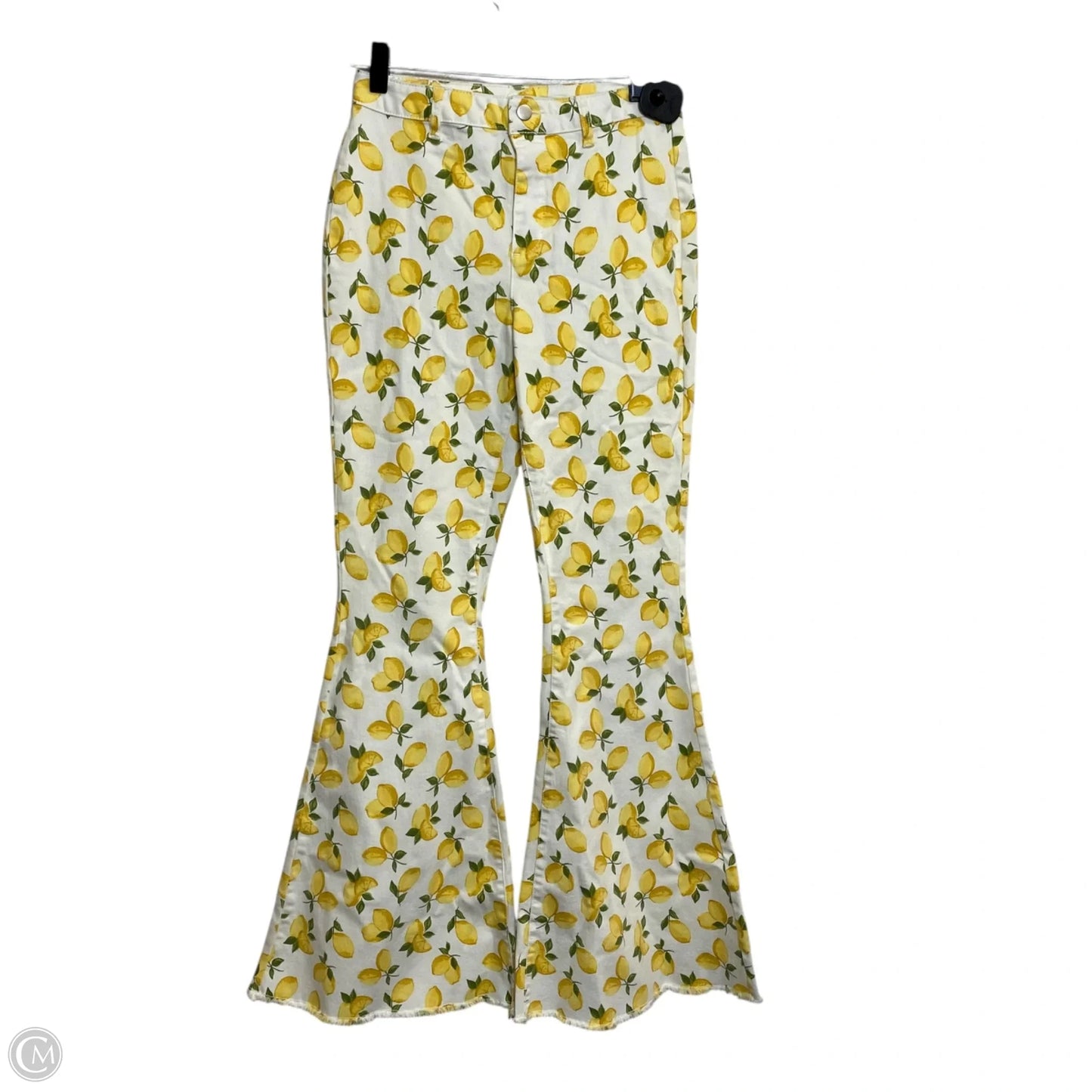 Jeans Flared By Versona In White Denim, Size: 4