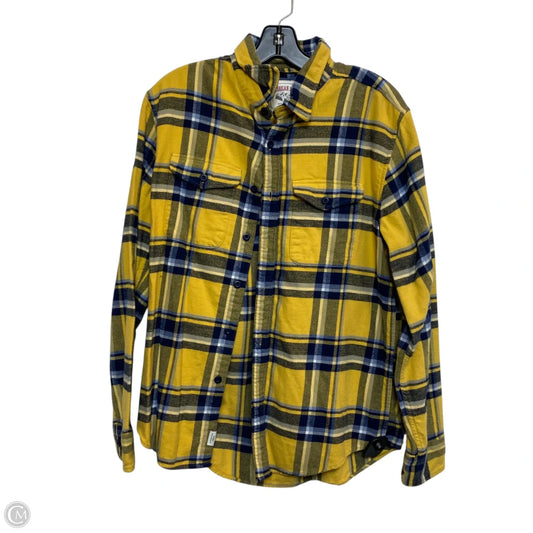 Top Long Sleeve By American Eagle In Blue & Yellow, Size: M