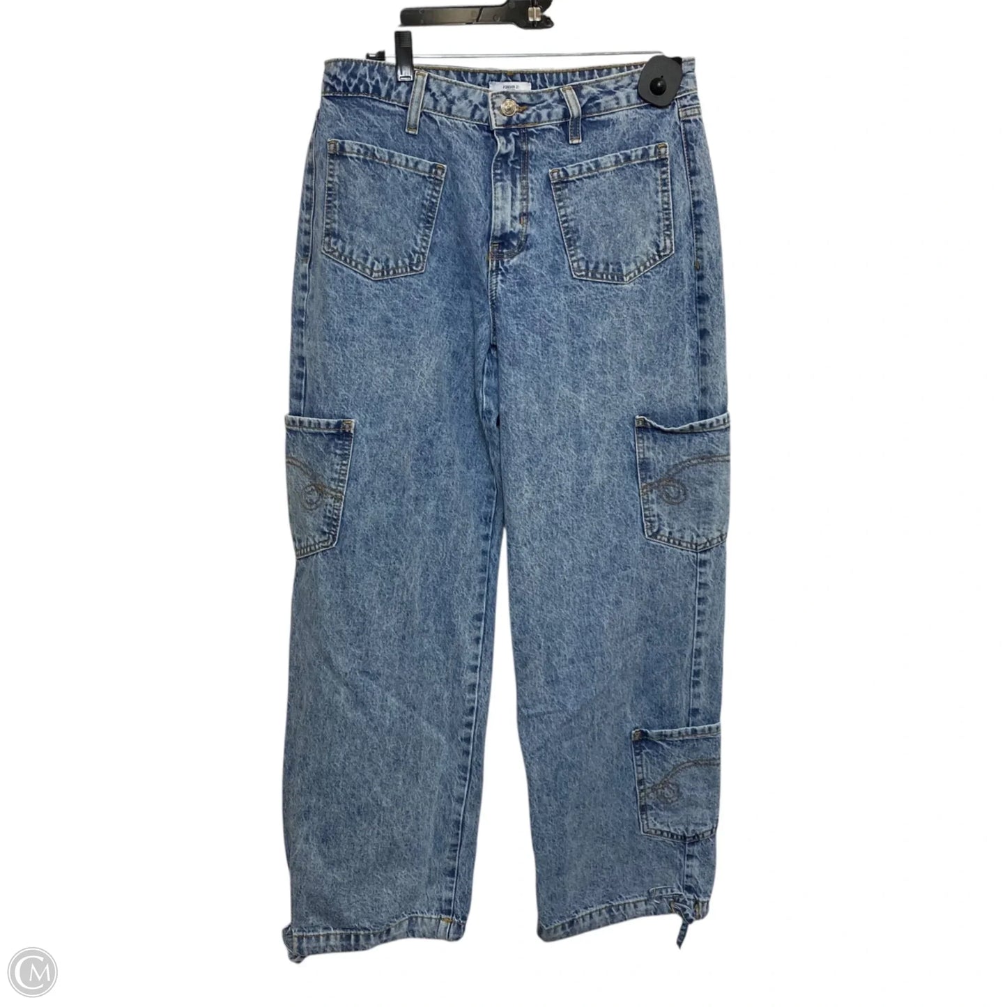 Jeans Wide Leg By Forever 21 In Blue Denim, Size: 6