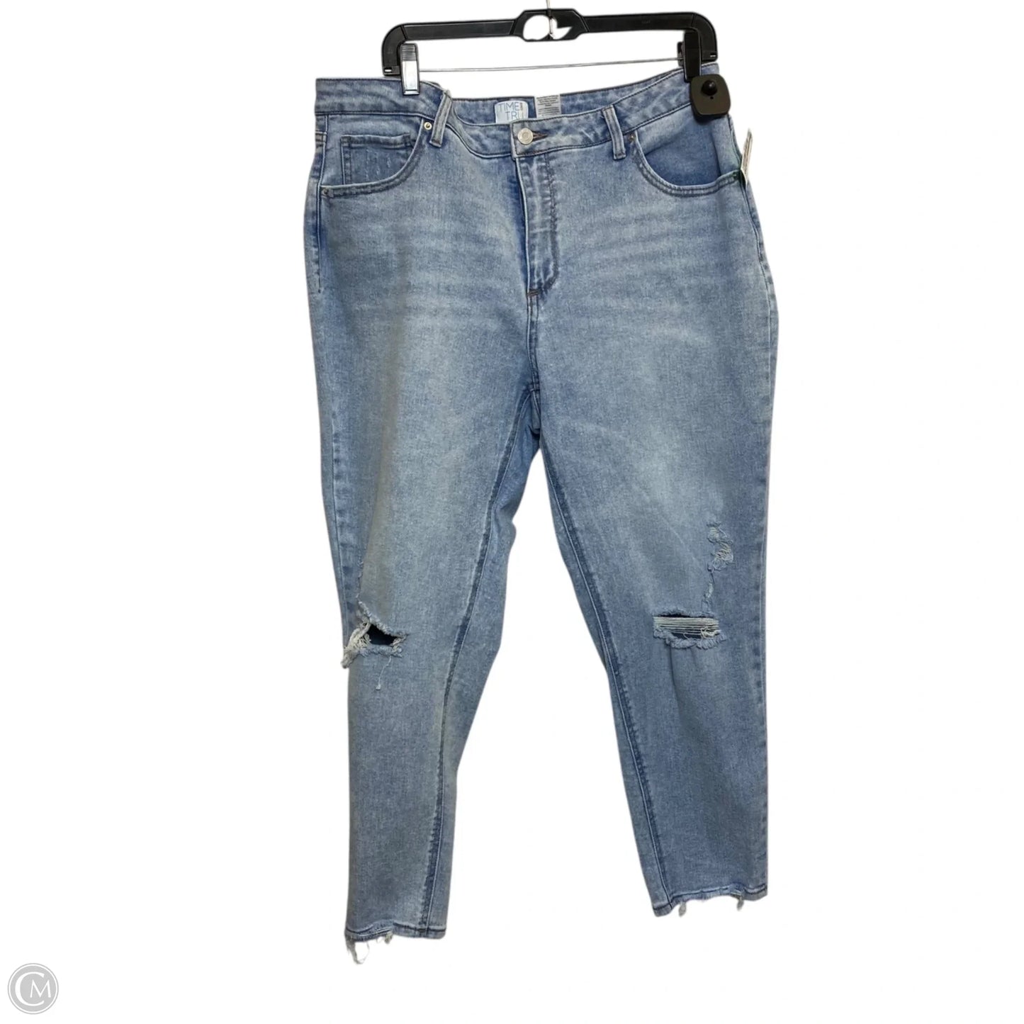 Jeans Skinny By Time And Tru In Blue Denim, Size: 16