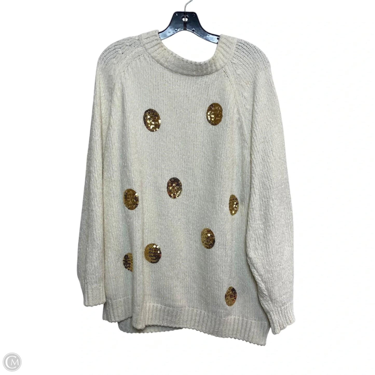 Sweater By Cato In Cream, Size: 1x
