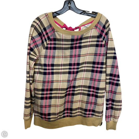 Sweatshirt Crewneck By Crown And Ivy In Cream & Pink, Size: M