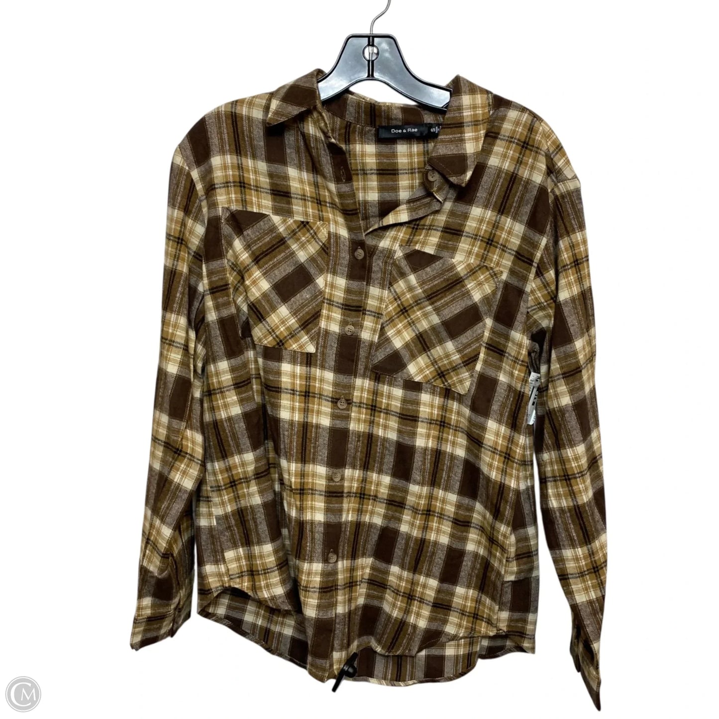 Top Long Sleeve By Doe & Rae In Brown, Size: S