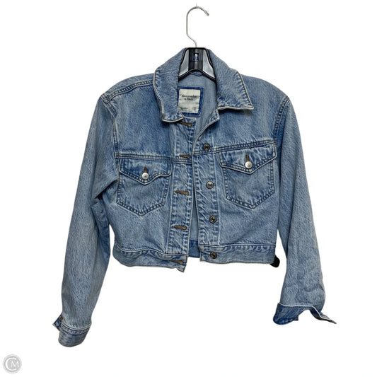 Jacket Denim By Abercrombie And Fitch In Blue Denim, Size: Xxs