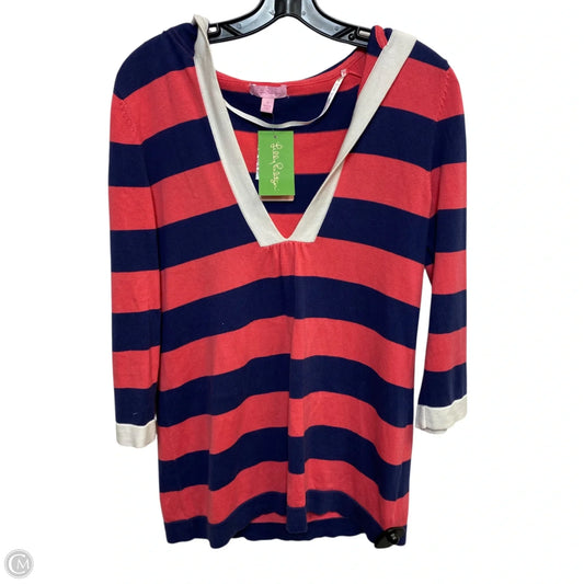 Top Long Sleeve Designer By Lilly Pulitzer In Blue & Pink, Size: S
