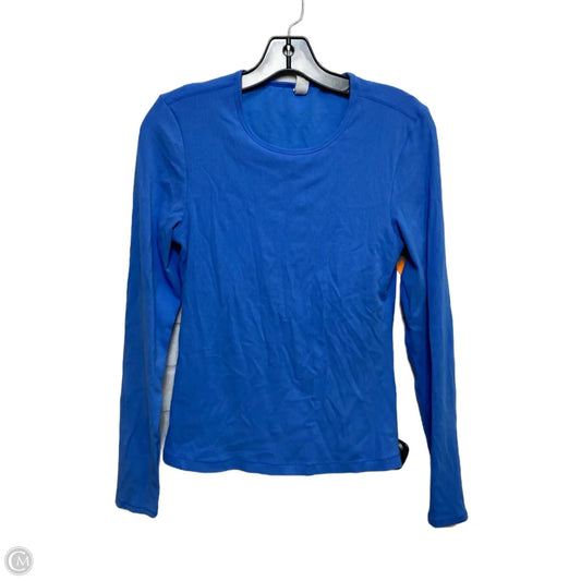 Athletic Top Long Sleeve Crewneck By Yogalicious In Blue, Size: L