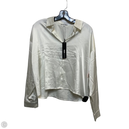 Blouse Long Sleeve By Fashion Nova In White, Size: L