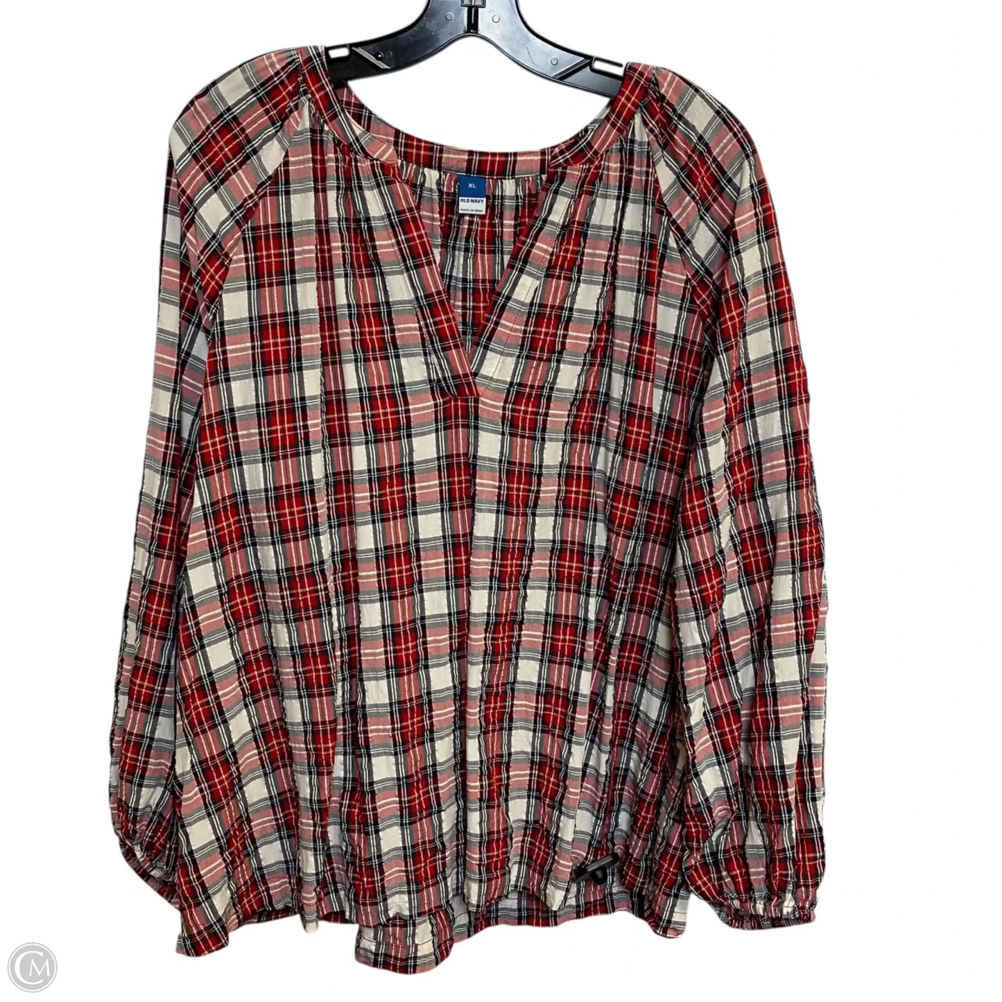 Top Long Sleeve By Old Navy In Red & White, Size: Xl