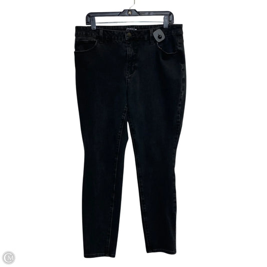 Jeans Skinny By Time And Tru In Black Denim, Size: 14