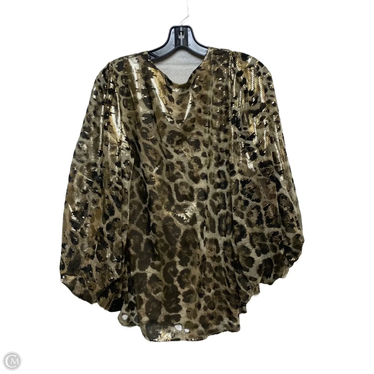 Blouse Long Sleeve By Adrienne In Brown, Size: L