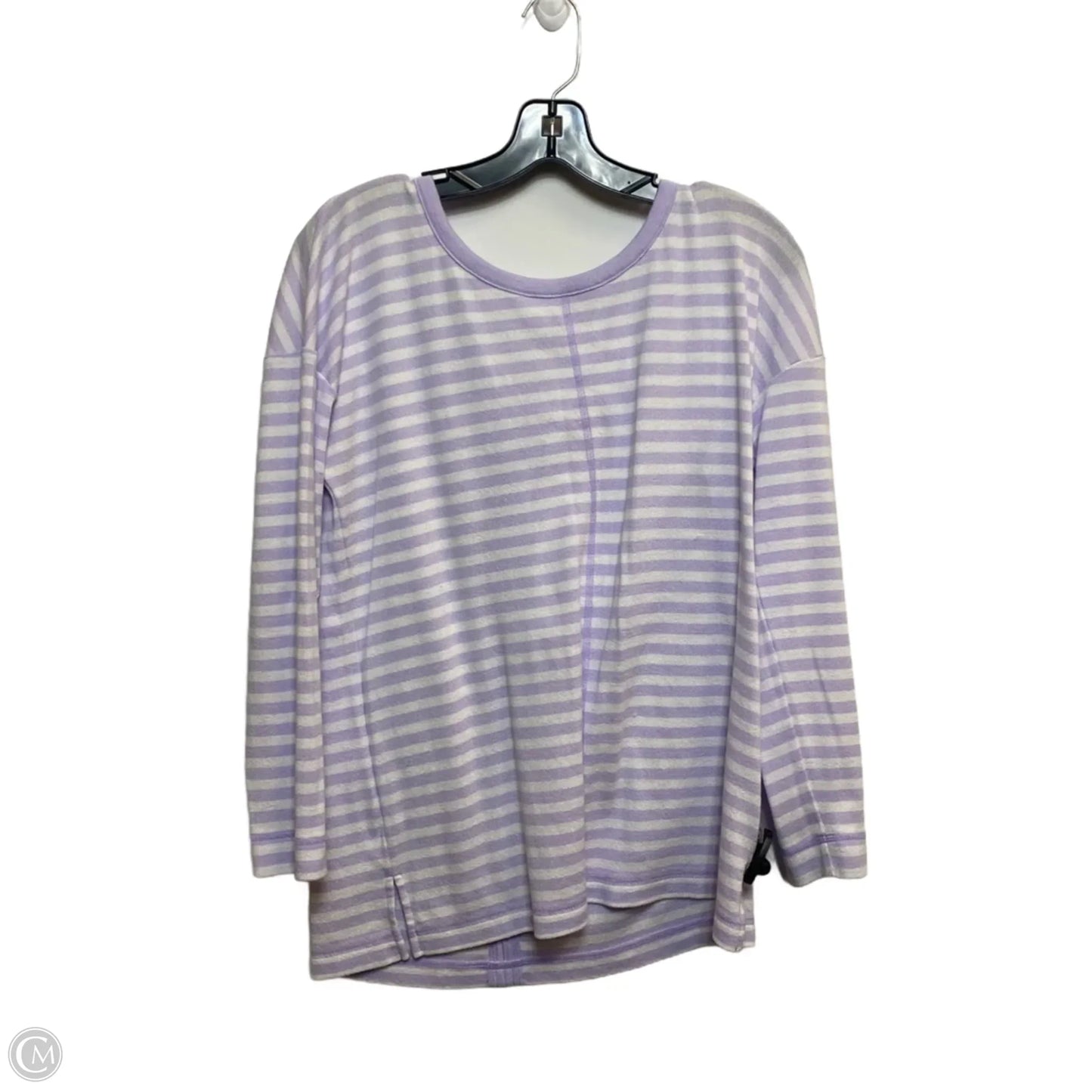 Top Long Sleeve By Talbots In Purple & White, Size: Lp