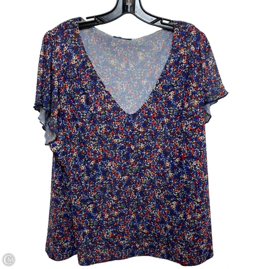 Top Short Sleeve By Lane Bryant In Blue, Size: 1x
