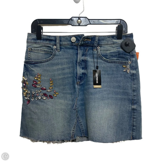 Skirt Mini & Short By Express In Blue Denim, Size: S