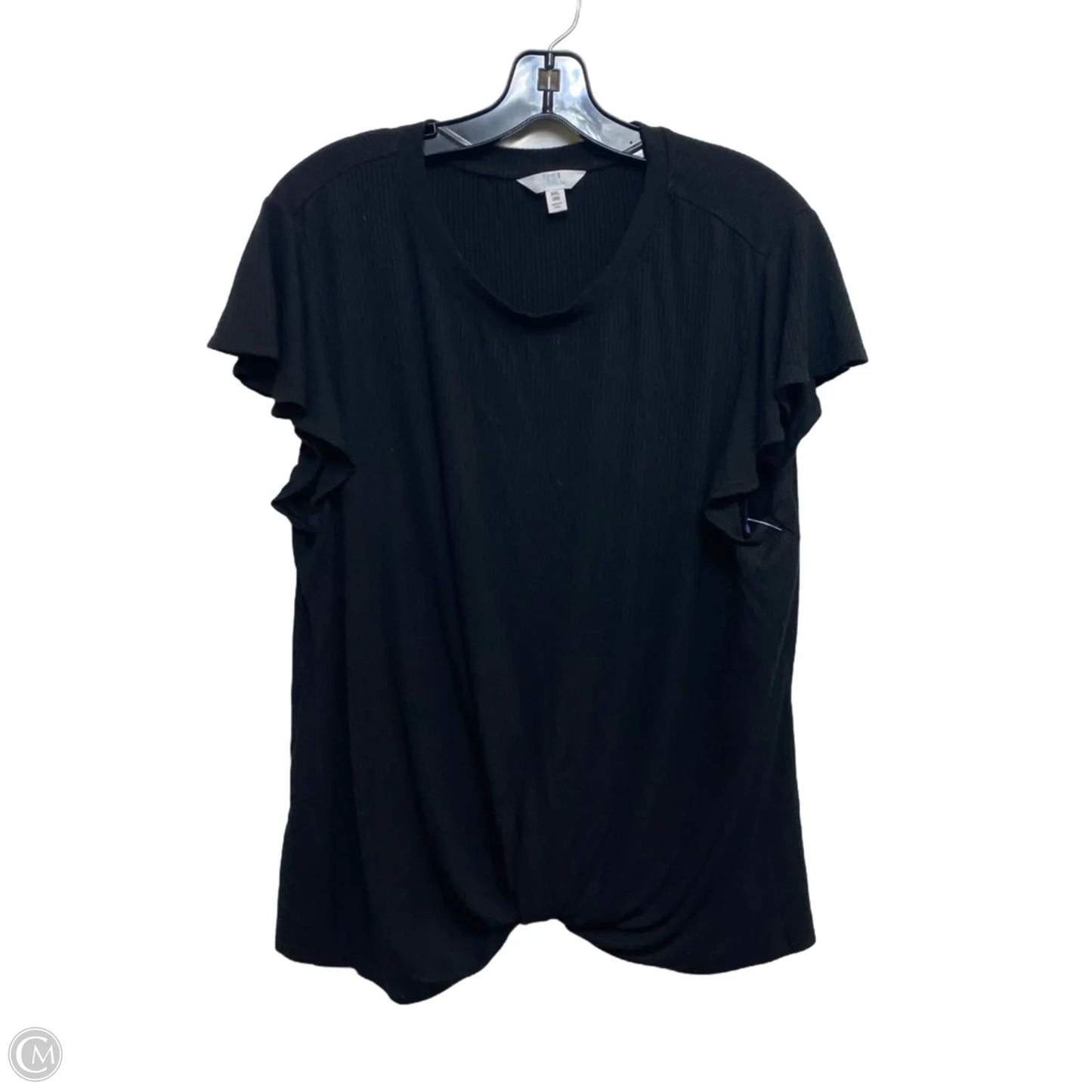 Top Short Sleeve By Time And Tru In Black, Size: Xxl
