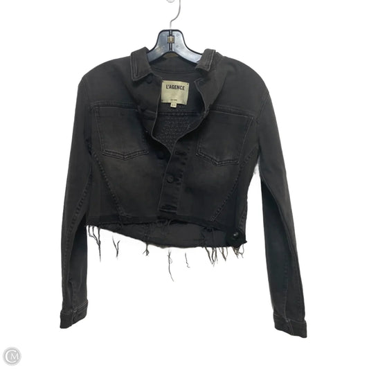 Jacket Denim By L Agence In Black Denim, Size: Xs