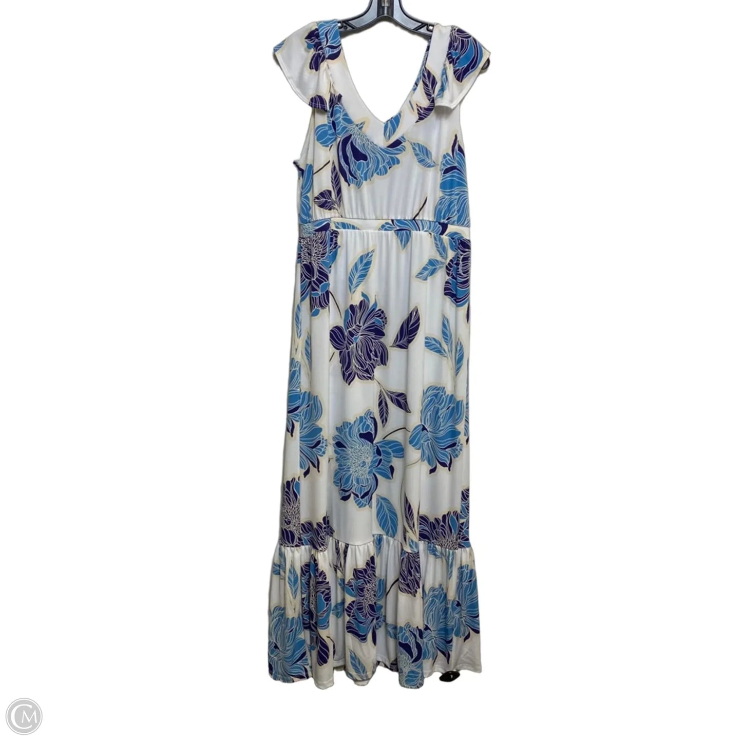 Dress Casual Maxi By Iman Hsn In Blue & White, Size: L