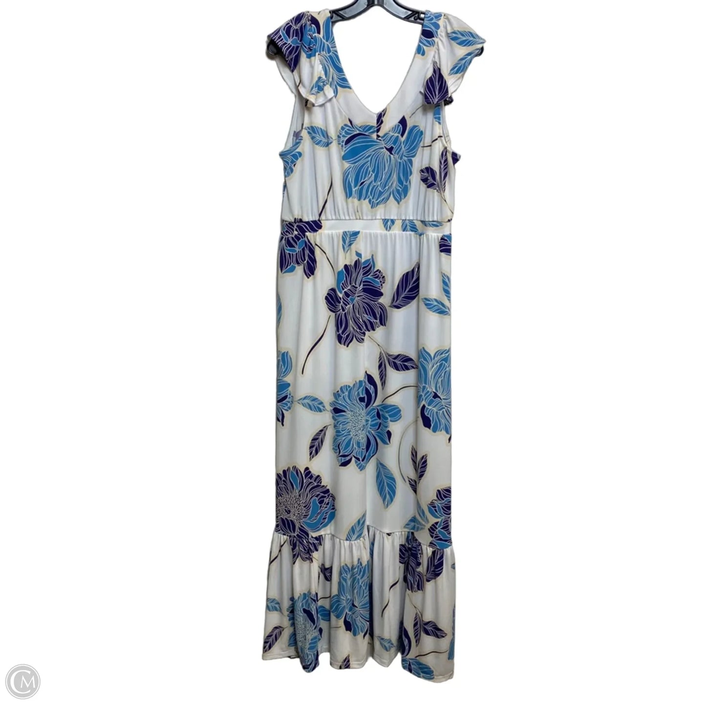Dress Casual Maxi By Iman Hsn In Blue & White, Size: L