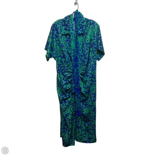 Dress Casual Midi By Shein In Blue & Green, Size: 1x